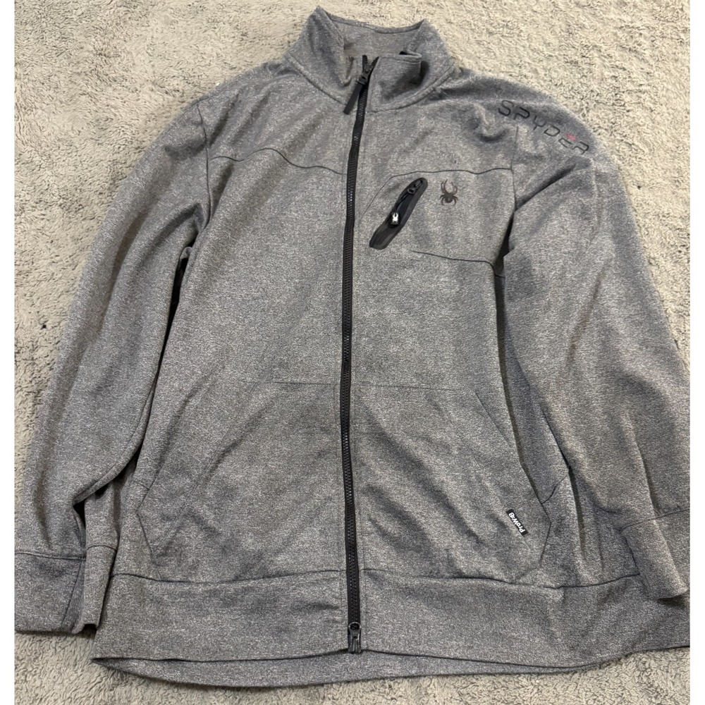 Spyder Active Coat Mens XXL Gray Full Zip Midlayer Fleece 2XL